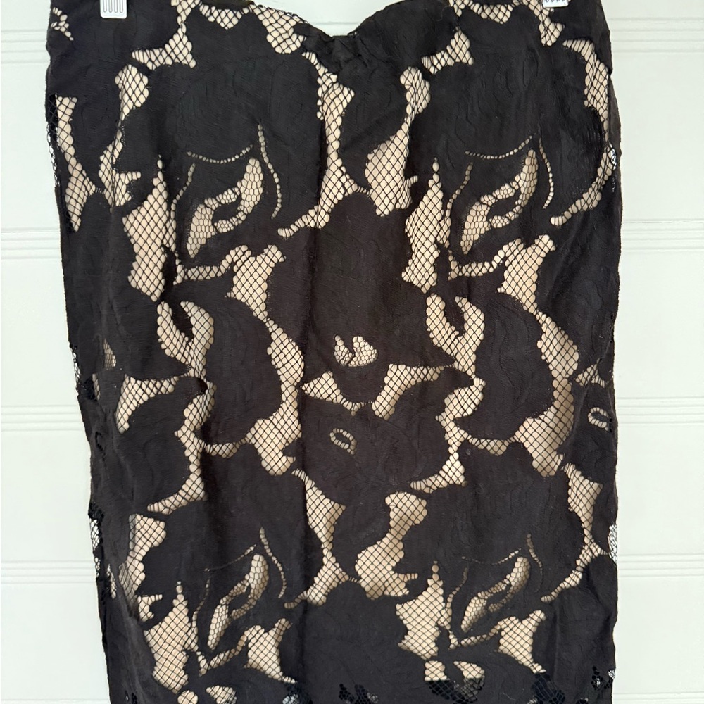 Max Studio Black Lace Midi Skirt